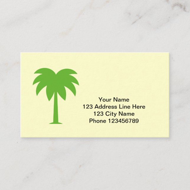 Visitenkarte mit Palmenbaum-Logo (Vorderseite)