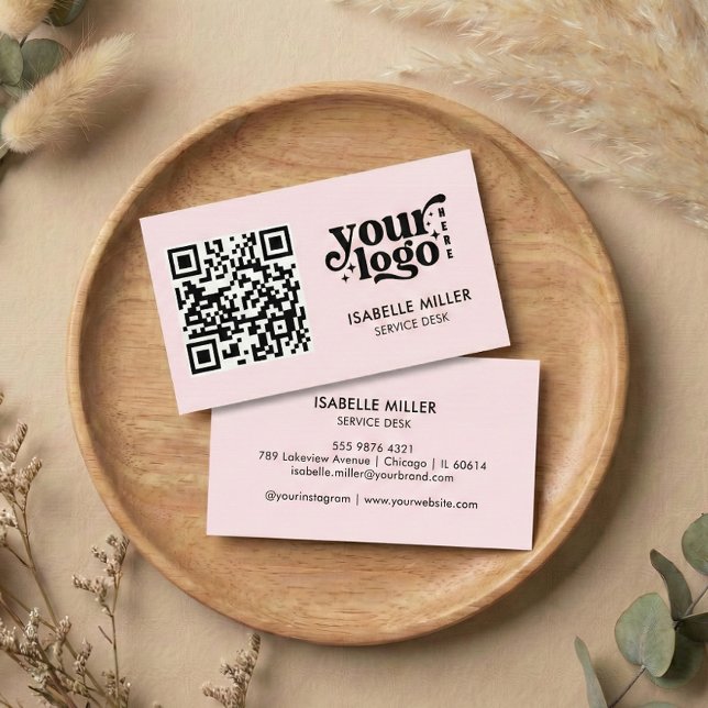 Visitenkarte mit QR-Code | Moderne Pink Design (Business Card with QR Code | Modern Pink Design)