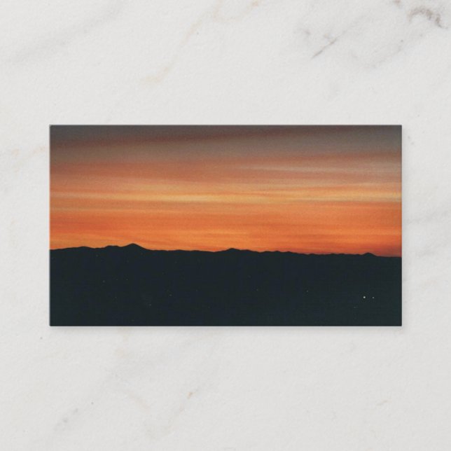 Visitenkarte mit Sonnenuntergang-Mountain View (Vorderseite)
