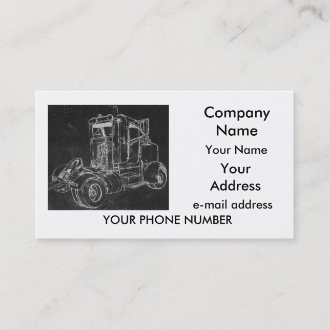 Visitenkarte, "Peterbilt 2" Visitenkarte (Vorderseite)