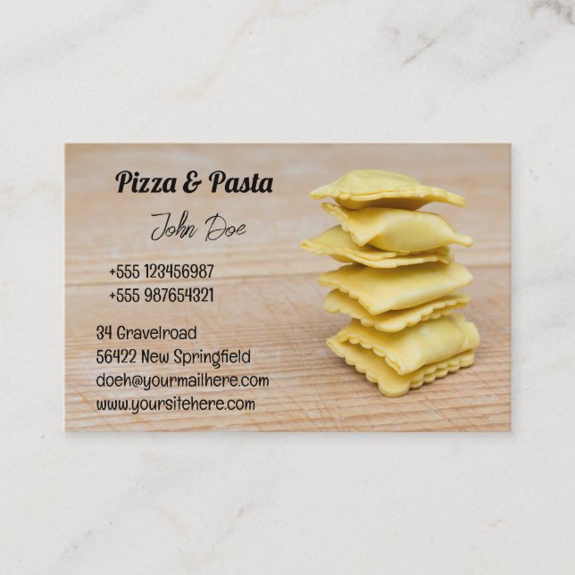 Visitenkarte Pizza & Pasta Design 3 (Vorderseite)