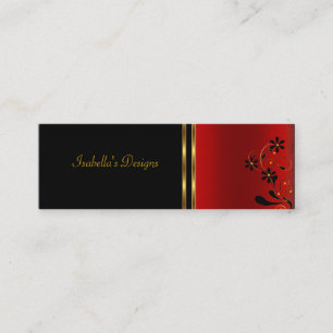 Visitenkarte Rot Schwarz Floral Schlank