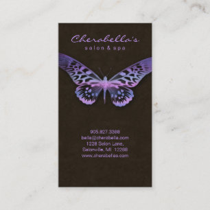Visitenkarte Salon Spa Schmetterling Lila Rosa