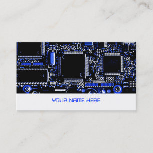 Visitenkarte-Schablonenweiß des Stromkreis-Blaus  Visitenkarte