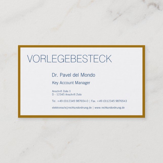 Visitenkarte Schlüsselkunde (Vorderseite)