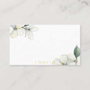 Visitenkarte, Schrift, Hartriegel, mit Blumen Visitenkarte