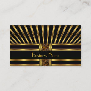 Visitenkarte Schwarz Gold Streifen Kurve 3