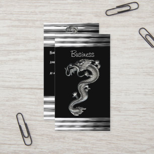 Visitenkarte Schwarz Silber Drache Schlange Juwel