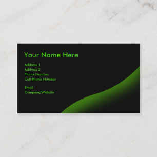 Visitenkarte - Schwarzes - grüner Strudel