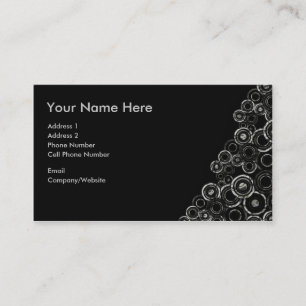 Visitenkarte - Schwarzes - silberne Kreise
