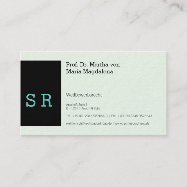Visitenkarte Schwarzkern (Vorderseite)