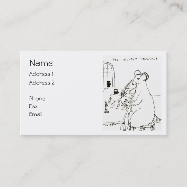 Visitenkarte Sic Incipit Pestis (Vorderseite)