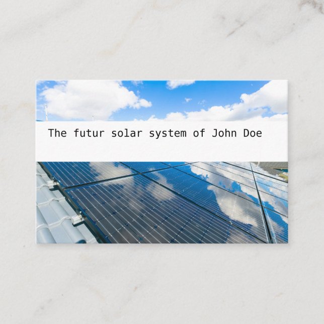 Visitenkarte Solar Photovoltaik blue sky 2 (Vorderseite)