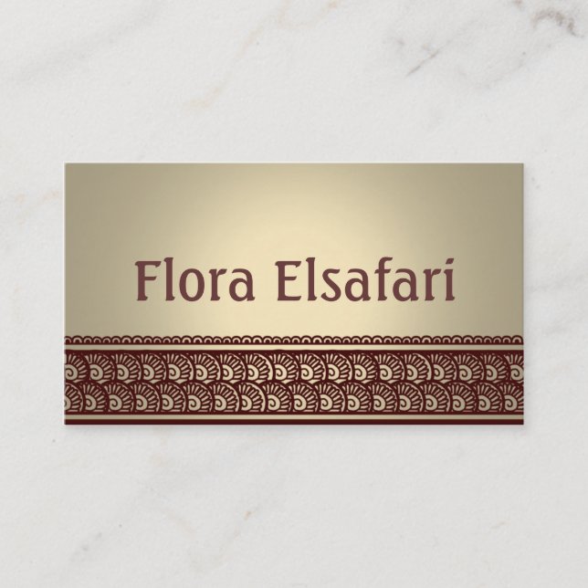 Visitenkarte TANs Mehindi (Vorderseite)