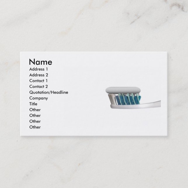 Visitenkarte "Tooth Brush" (Vorderseite)
