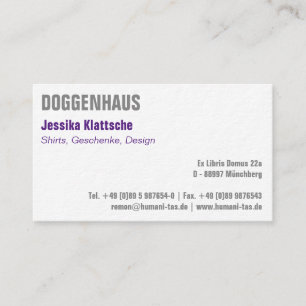 Visitenkarte Typo fett