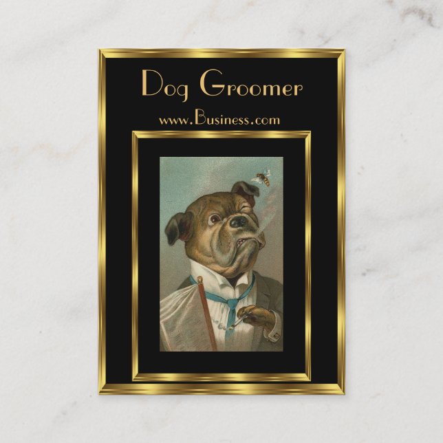Visitenkarte Vintag Hunde Groomere 2 (Vorderseite)