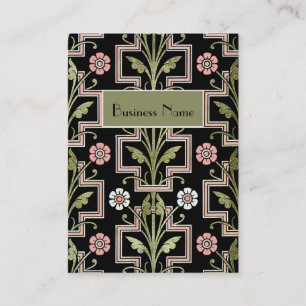 Visitenkarte Vintag Rosa Schwarze Blüte