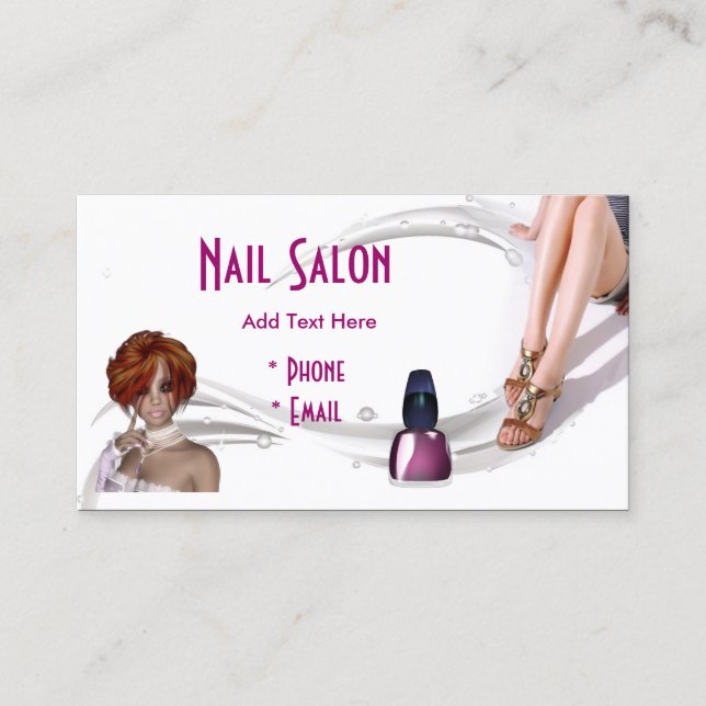 Visitenkarte Zizzago Pink Nail Salon (Vorderseite)