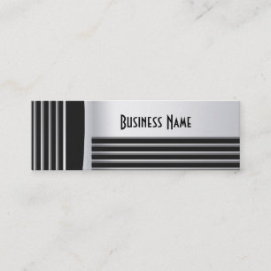 Visitenkarte Zizzago Schwarz Silber Art Deco Slim