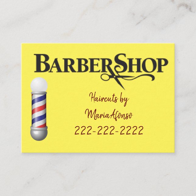 Visitenkarten, Barbershop Visitenkarten Visitenkarte (Vorderseite)
