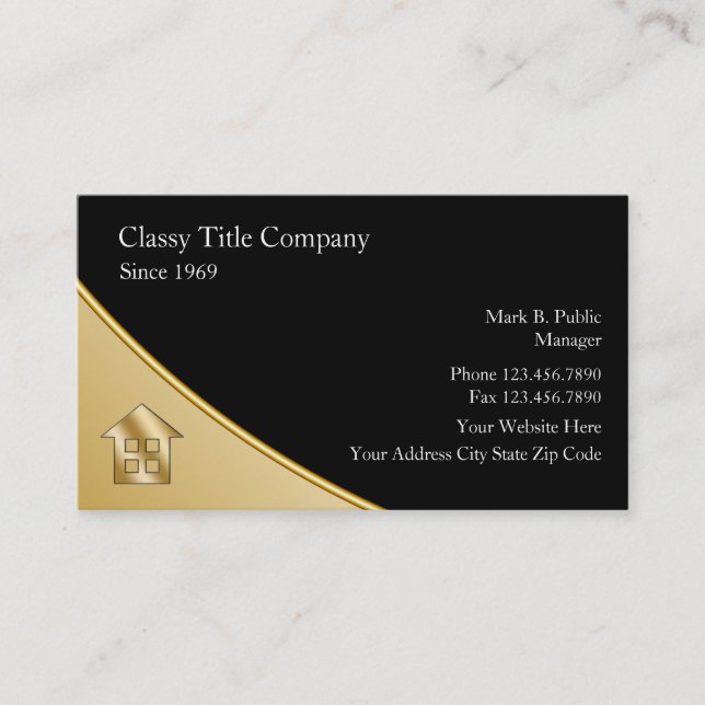 Visitenkarten Classy Title Company Visitenkarte (Vorderseite)