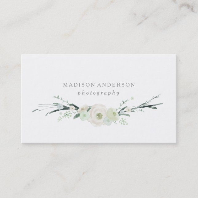 Visitenkarten des Aquarell-Blumenstrauß-| Visitenkarte (Vorderseite)