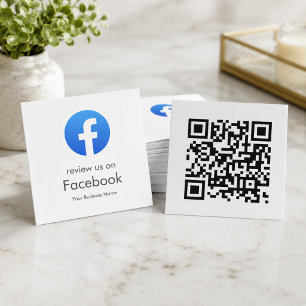 Visitenkarten Facebook QR-Code Bewertungsanfrage Quadratische Visitenkarte