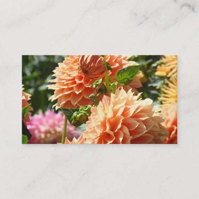 Visitenkarten Floral Orange Dahlia Blume Visitenkarte (Vorderseite)