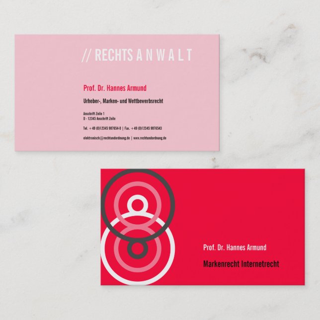 Visitenkarten Frischer Luxus Carte de visite (Devant / Derrière)