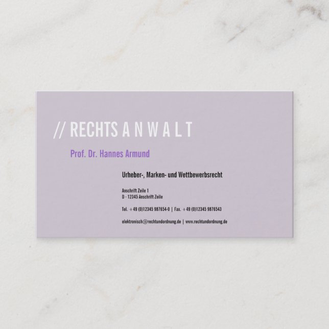 Visitenkarten Frischer Luxus Visitenkarte (Vorderseite)