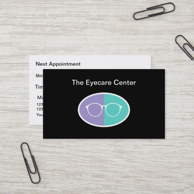 Visitenkarten für Augenpflege Optometriker Visitenkarte (Vorderseite/Rückseite Beispiel)