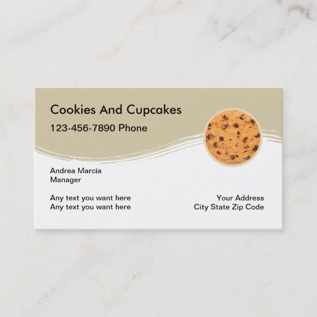 Visitenkarten für Cookies und Cupcakes Visitenkarte (Vorderseite)