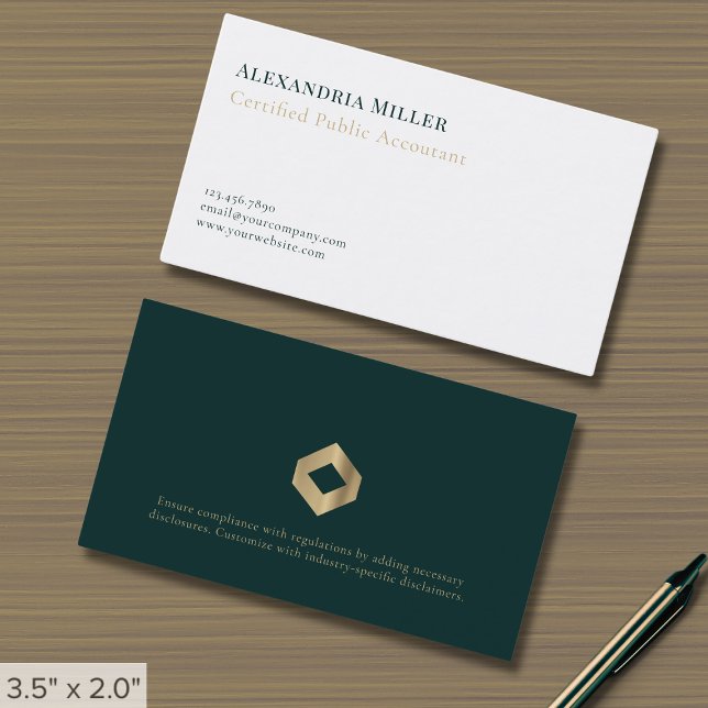 Visitenkarten für CPA | Rechtliche Offenlegung Visitenkarte (Von Creator hochgeladen)