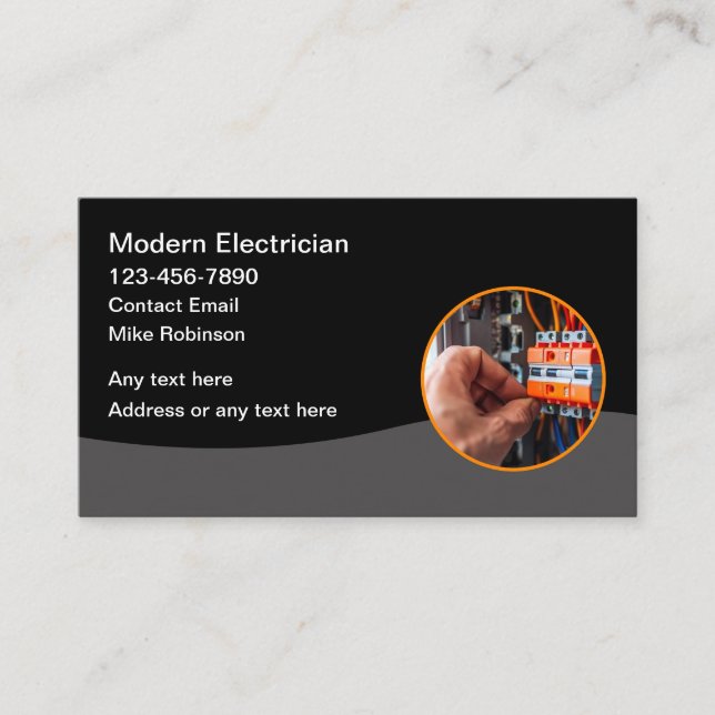 Visitenkarten für den Elektrotechniker Visitenkarte (Vorderseite)
