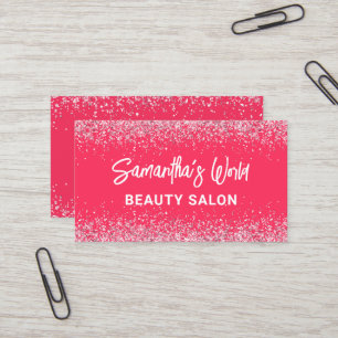 Visitenkarten für den Schönheitssalon Hot Pink Gli Visitenkarte