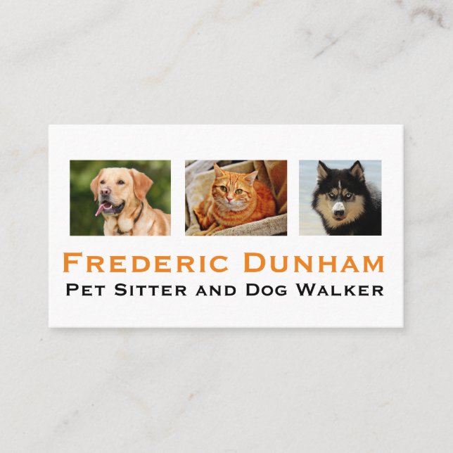 Visitenkarten für Dog Walker und Heimtiere Visitenkarte (Vorderseite)