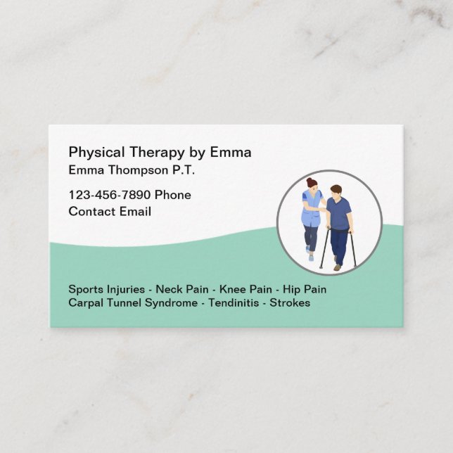 Visitenkarten für einen Physiotherapeuten Visitenkarte (Vorderseite)