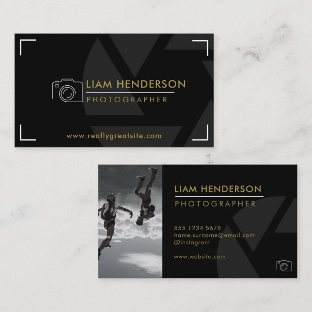 Visitenkarten für Fotografie - Moderne Fotografen Visitenkarte (Vorne/Hinten)