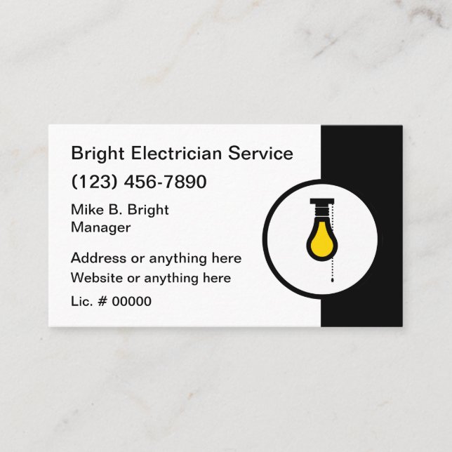 Visitenkarten für gewerbliche Elektrogeräte Visitenkarte (Vorderseite)