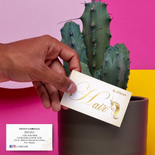 Visitenkarten für Hairstylisten - Rose Gold Schrif Visitenkarte