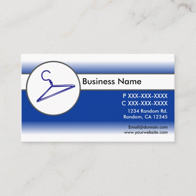 Visitenkarten für Kleiderbügel mit blauer Farbe Visitenkarte (Vorderseite)