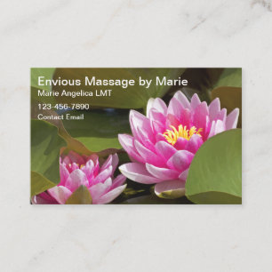 Visitenkarten für Massagepraxis mit Blumenmotiv Visitenkarte
