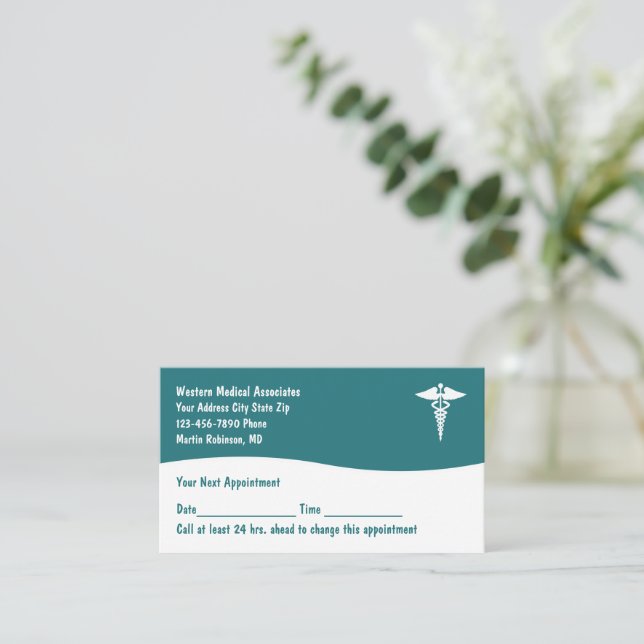 Visitenkarten für medizinische Patienten Terminkarte (Stehend Vorderseite)