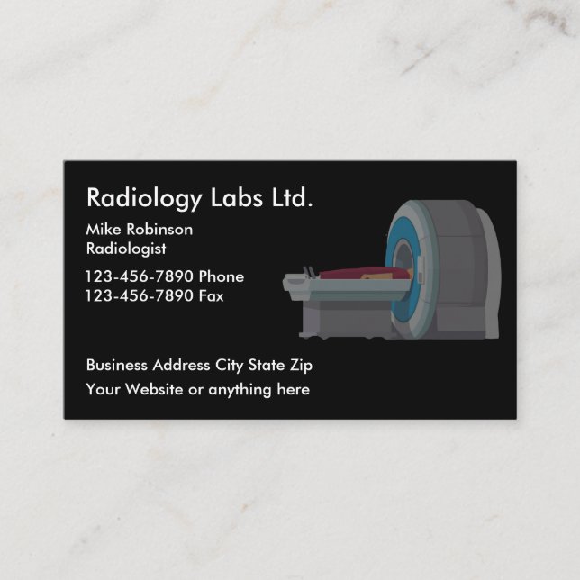 Visitenkarten für medizinische Radiologie im Labra Visitenkarte (Vorderseite)