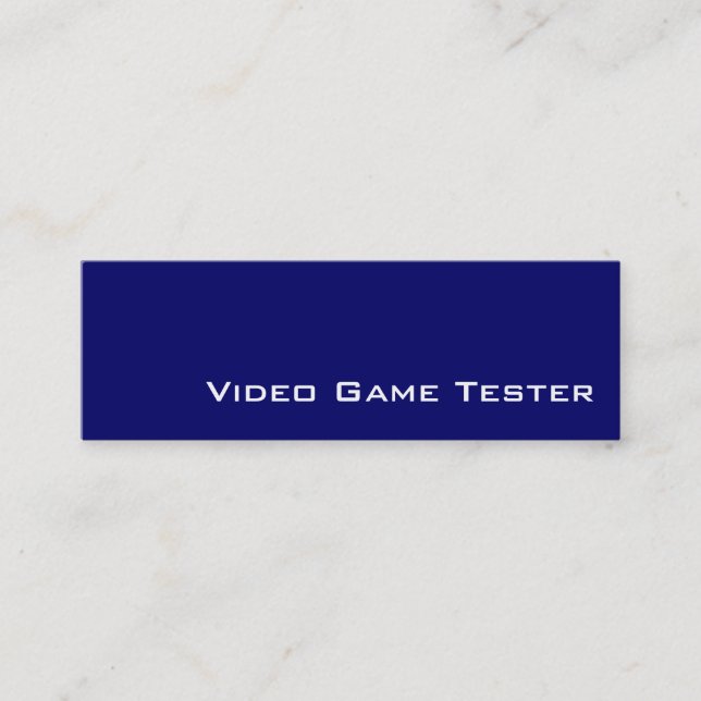 Visitenkarten für Navy White Video Game Tester Mini Visitenkarte (Vorderseite)