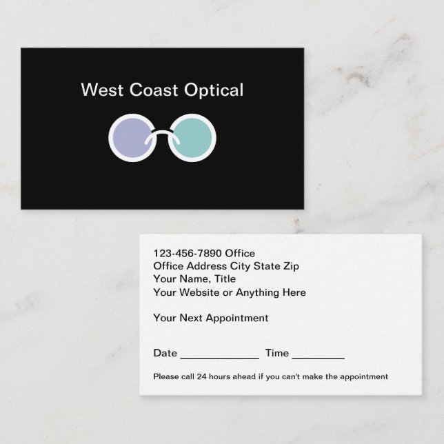 Visitenkarten für optische Ophthalmologe Visitenkarte (Vorne/Hinten)