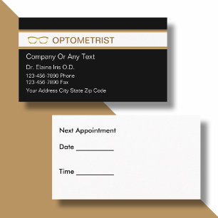 Visitenkarten für Optometristen Terminkarte