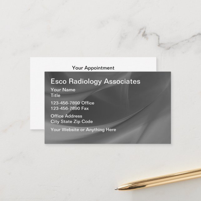 Visitenkarten für Radiology Imaging Center Terminkarte (Vorderseite/Rückseite Beispiel)