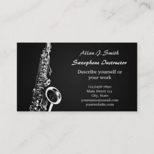 Visitenkarten für Saxophonisten - Silberdesign Visitenkarte